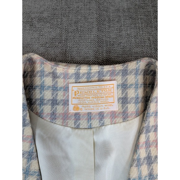 NWT Pendelton Blazer Womens 16 Plus Houndstooth Virgin Wool Made USA Vintage - Picture 8 of 9